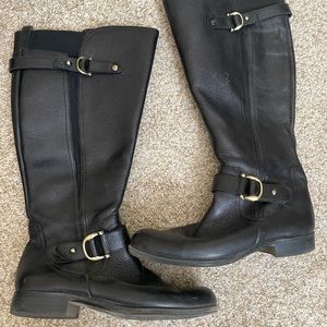 Wide Calf Black Riding Boots